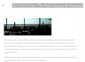 Air Travel Eats: The Best Airport Restaurants